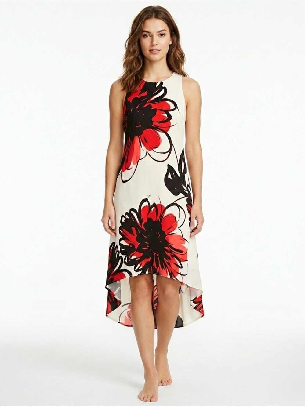 [INC] Floral High Low Dress